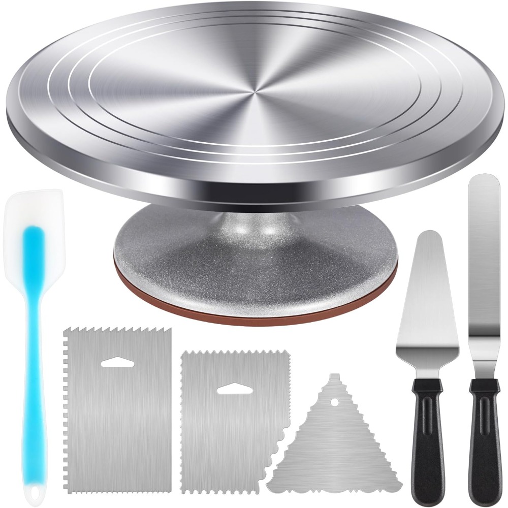 Cupcake Stand Tier - Set Meja Putar Kue Aluminium dengan