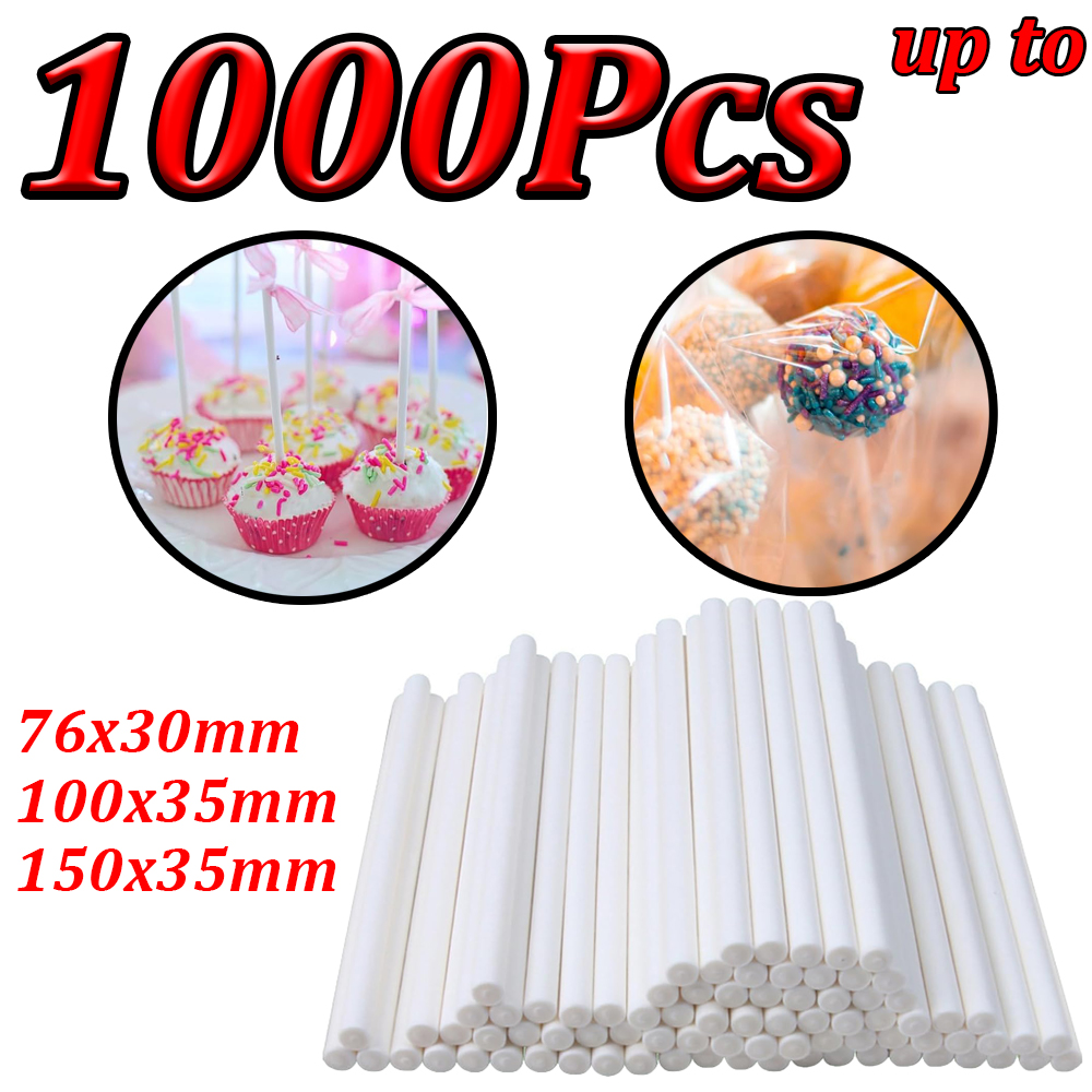 Cotton Candy Cone - 100-1000 Buah Stik Lolipop Kertas Putih
