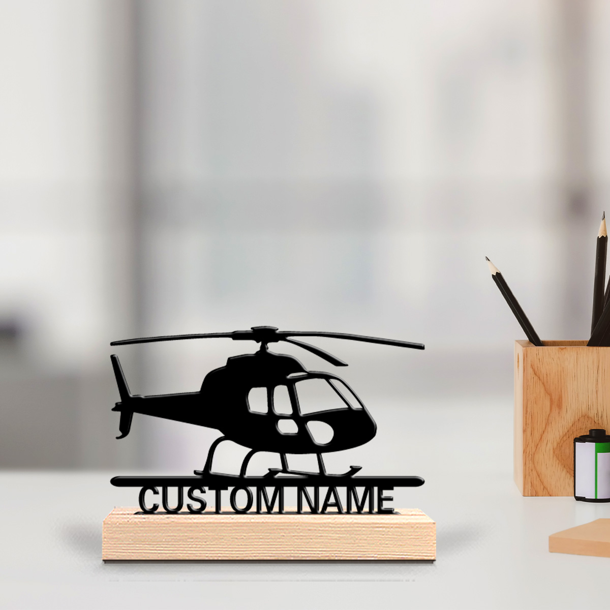 Eve Party - 1pc Patung Helikopter Logam Unik yang