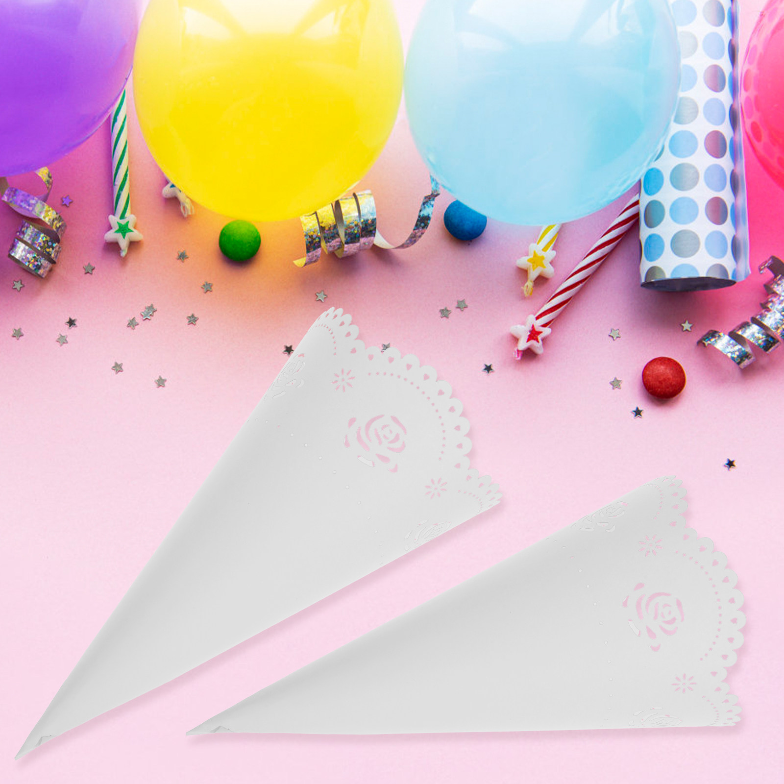 Papercraft Supply Confetti - 20 buah wadah konfeti kertas, bentuk