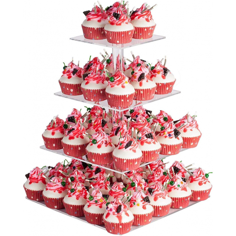 Cupcake Stand Tier - YestBuy Rak Cupcake Akrilik 4 Tingkat,