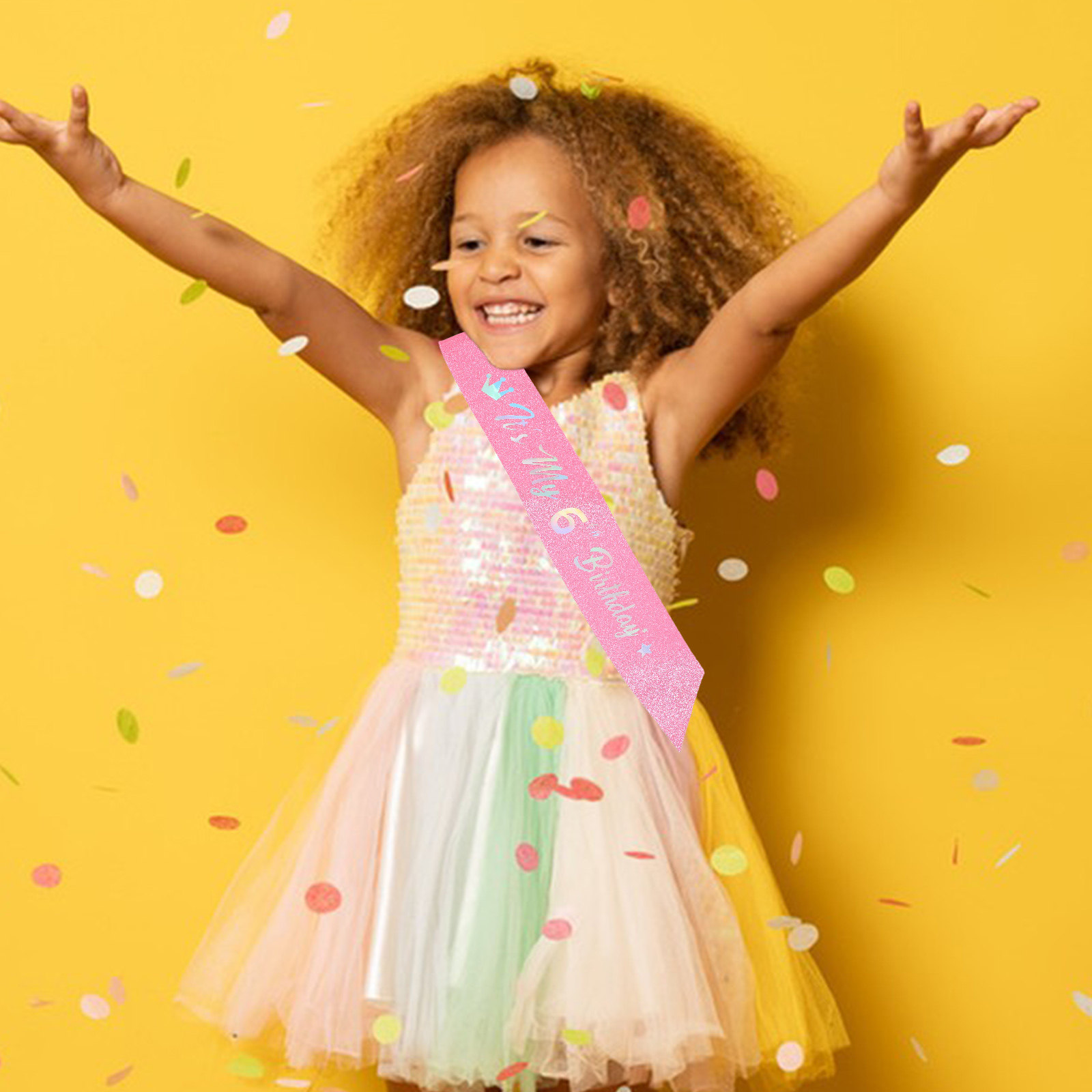 Birthday Sash Glitter - 5 buah Pita Ulang Tahun Berkilauan