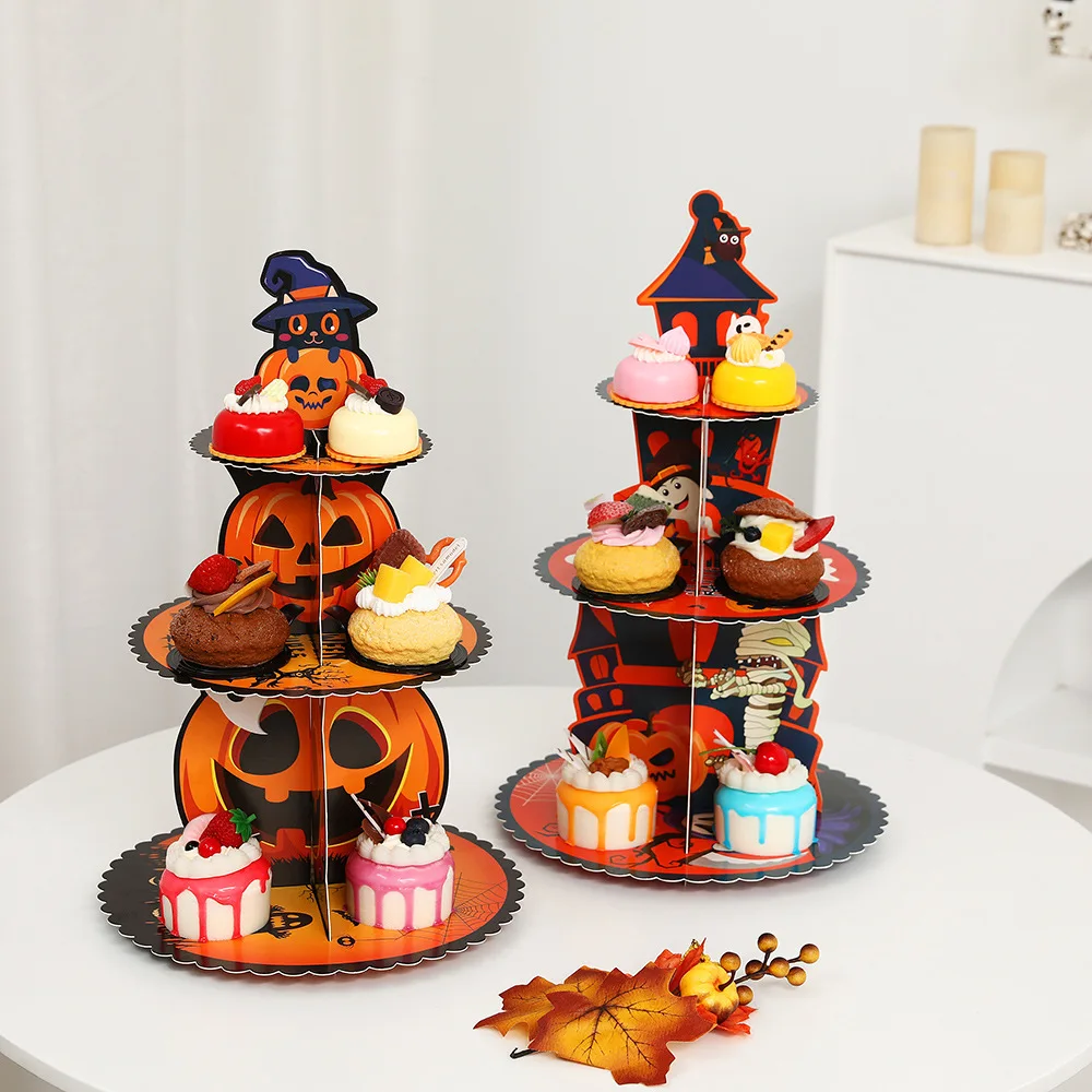 Cupcake Stand Tier - Rak Kue Bertingkat 3 untuk Halloween,
