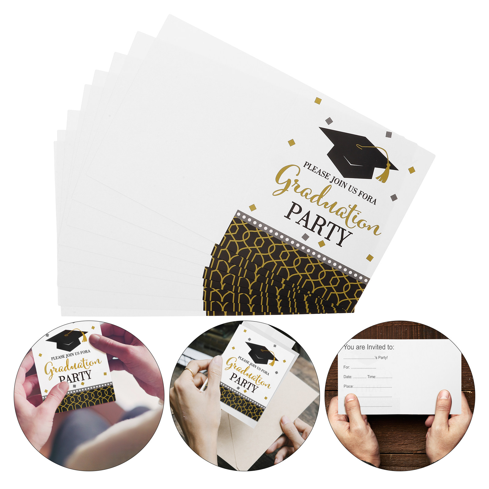 Papercraft Supply Invitation - 8 buah kartu undangan bertema wisuda,