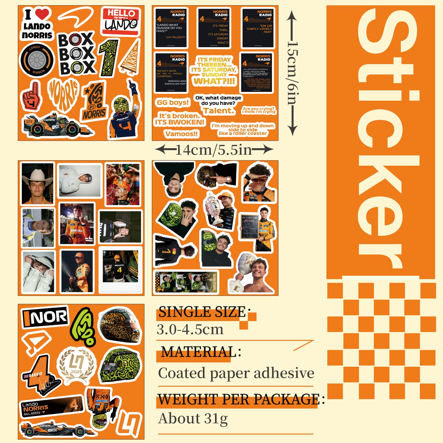 5-6 Lembar Stiker F1, Stiker N - Event Supplies ulasan dan harga