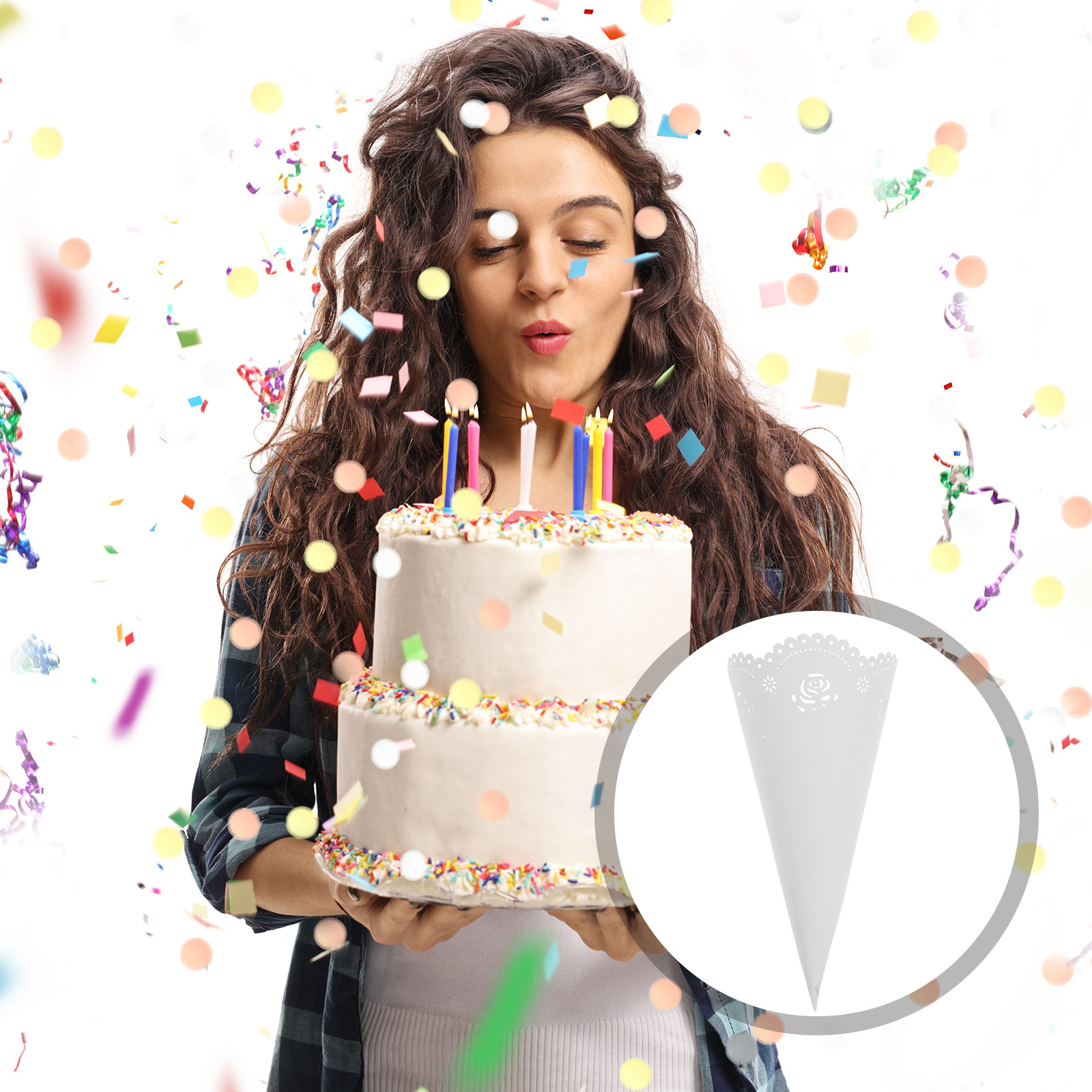20 buah wadah konfeti kertas,  - Papercraft Supply Confetti ulasan dan harga