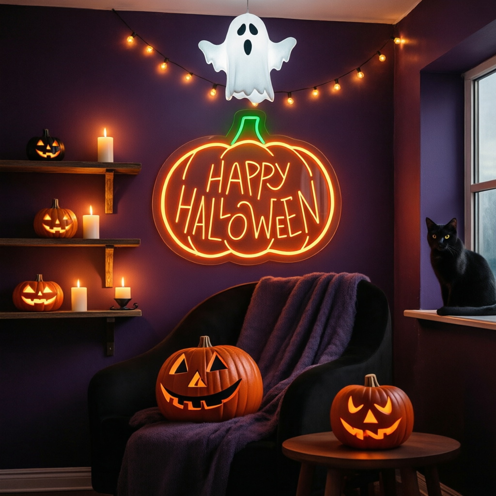 Lampu Neon Halloween Kustom Be - Neon Sign Party ulasan dan harga